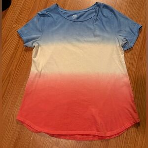 Old Navy Blue and Red Gradient Tee